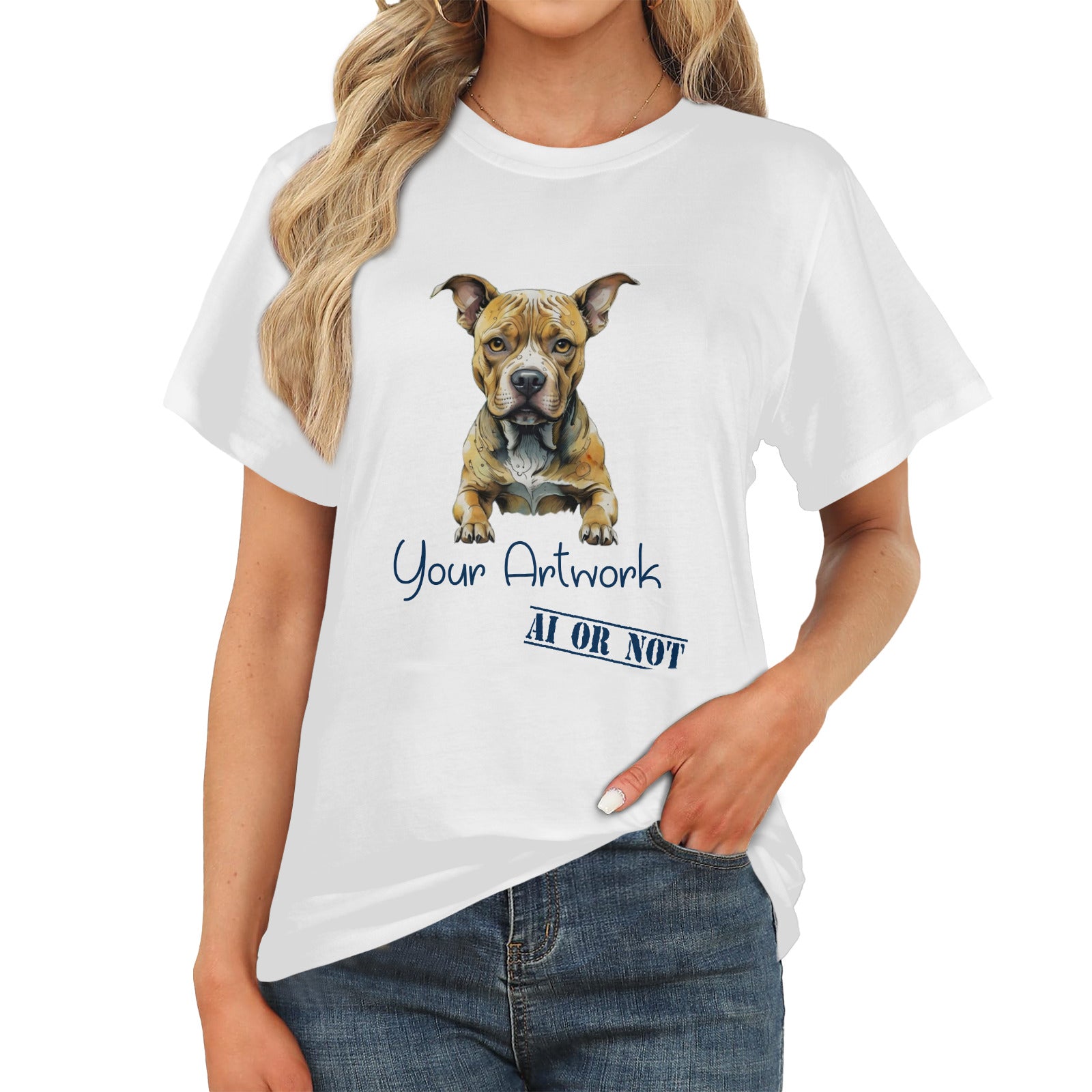 Custom Artwork T‑Shirt — Print Your Own Design on Women's T-Shirt