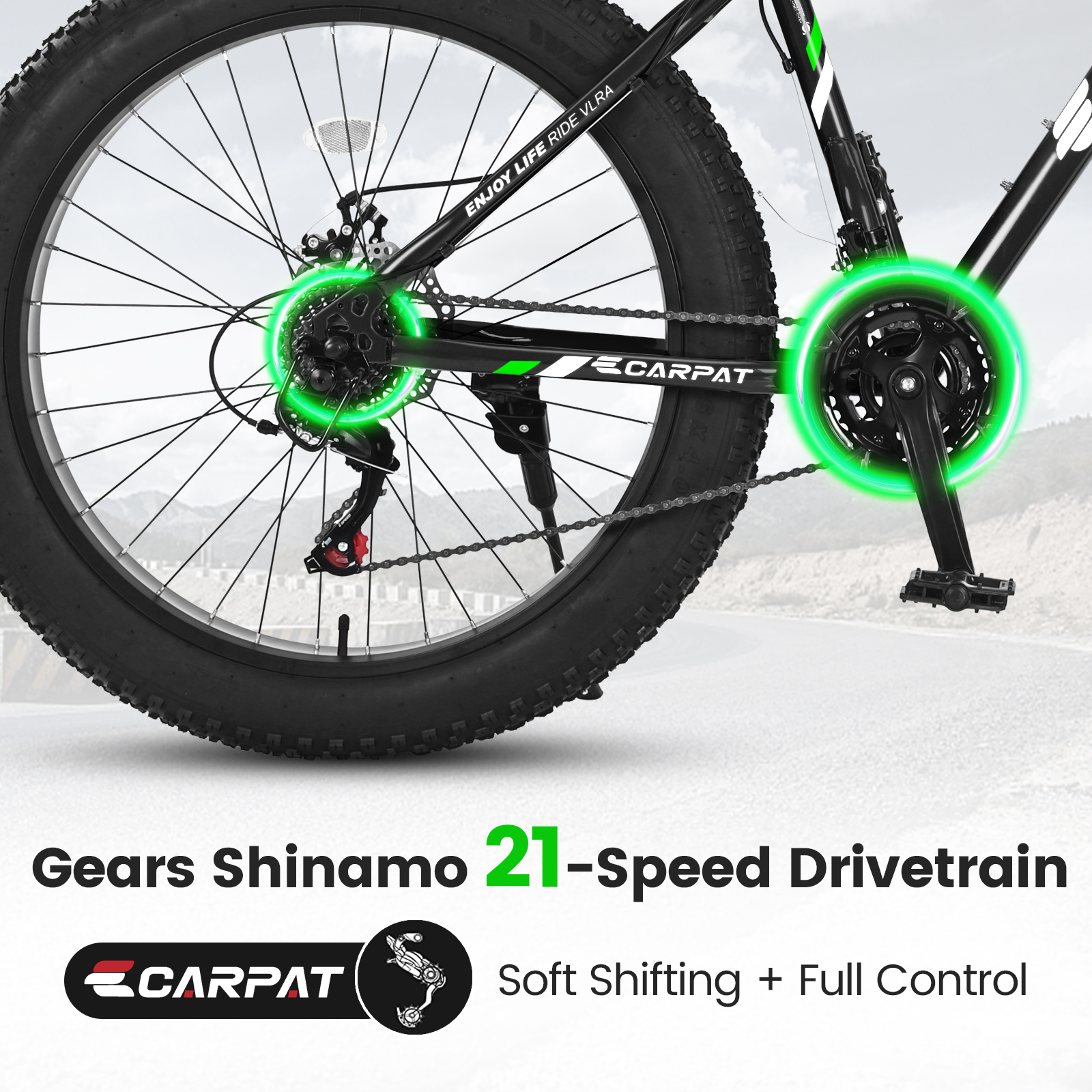 26 Inch Fat Tire Bike - 21 Speed Mountain Bike